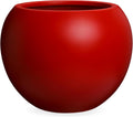 KUTE NEST 12.8' H x 16' D Premium Globo Fiberstone Round Planter for Outdoor & Indoor Plants, Chinese & Lunar New Year Home Decor Pot, House Plants, Included 2 Extra Coco Mats (Red, 10.7' Pot Opening)