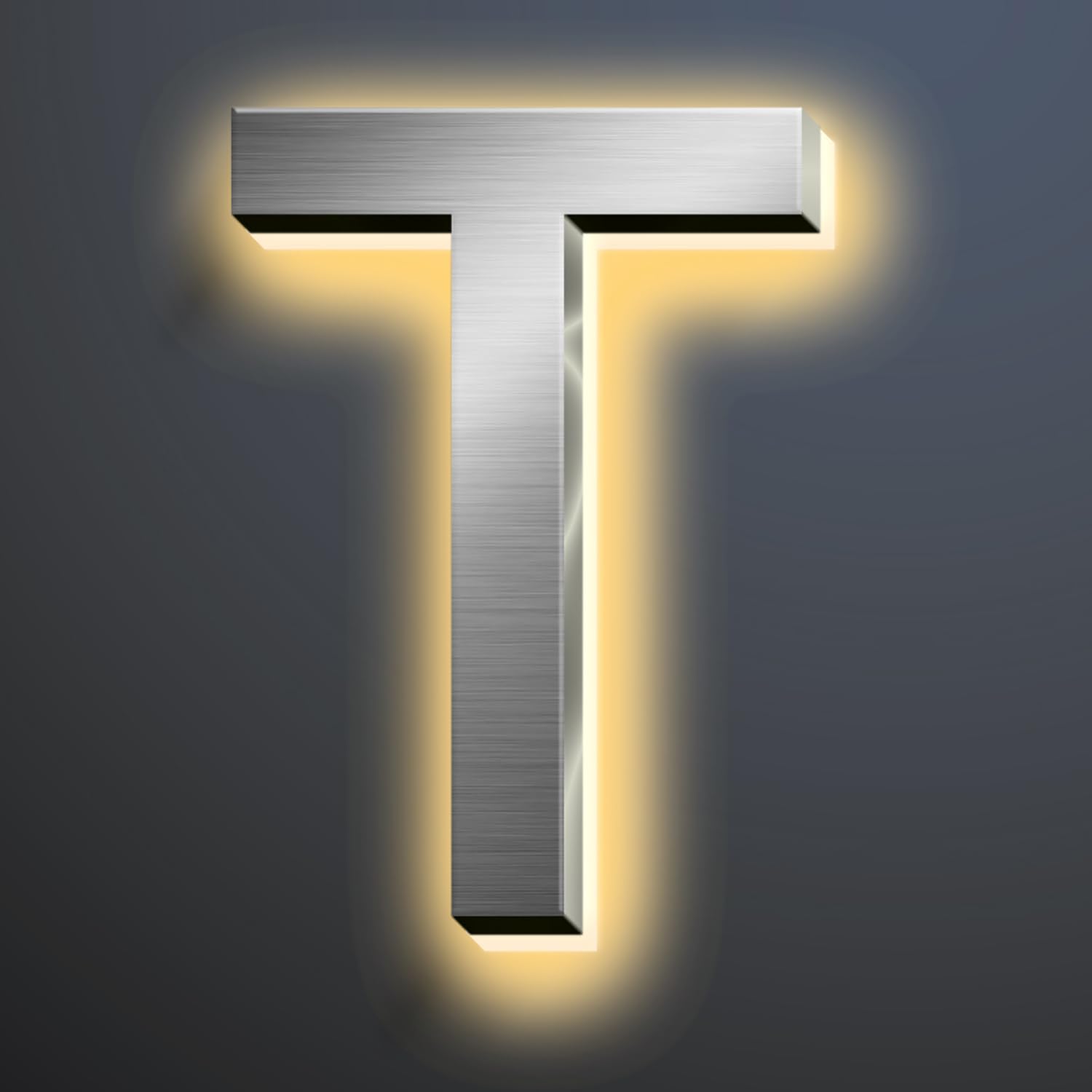 Illuminated LED House Numbers 18 Inch, Backlit LED Illuminated Address Numbers, Modern Lighted House Numbers At Night, Waterproof Large Metal Home Address Signs,T