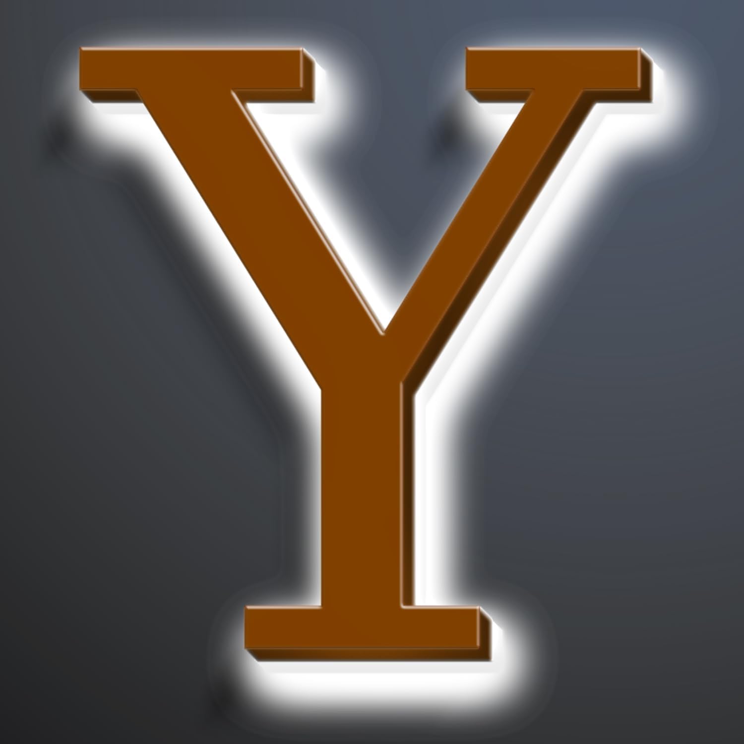 Illuminated LED House Numbers 20 Inch, Backlit LED Illuminated Address Number, Large Modern Lighted House Number For Outdoor, Metal Address Signs, Brown, White Light,Y
