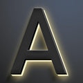 16 Inch Backlit LED Illuminated Home Address Numbers Stainless Steel Hand-Polished For House Address Signs Lighted House Numbers Elevate Address Display,A