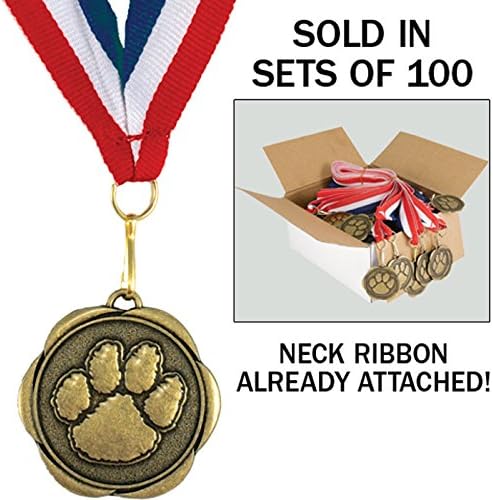 Set of 100 Award Medals with Neck Ribbons