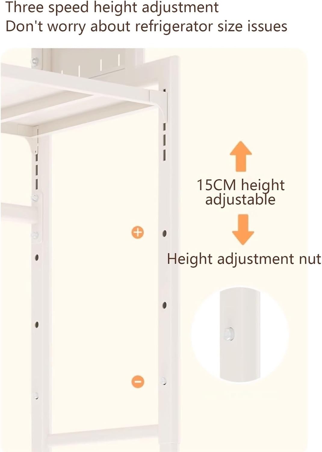 Mini Fridge Stand Storage Refrigerator Shelf 3 Tier Expandable Adjustable Height Microwave Stand Shelf Kitchen Bakers Rack for Refrigerators Below 1.2m Solid Construction(Black)