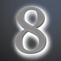 Backlit LED Address Number Get Noticed, 18 Inch Illuminated House Numbers, Lighted Up Home Address Number For Yard, Modern Metal Lighted House Number For Outside,8