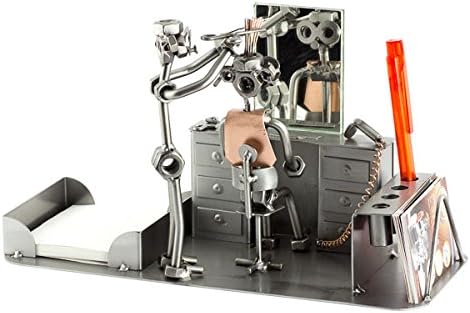 Steelman24 Hairdresser Desk Organizer Office Tidy Sculpture Nuts and Bolts Handmade Ornaments Made in Germany Metal Figurine