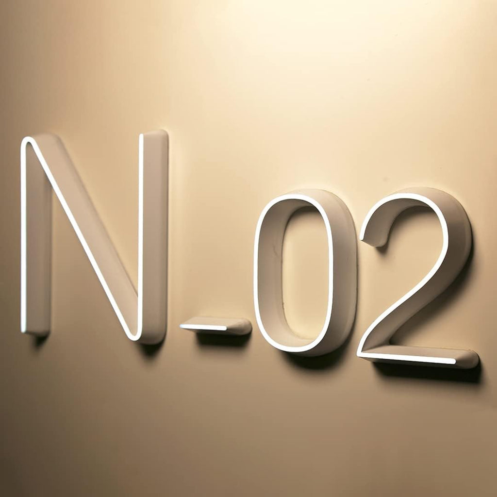16' Modern Backlit Illuminated LED Address Numbers Signs For House, Stainless Steel Hand-Polished For House Address Signs, Lighted House Numbers For Outside,U