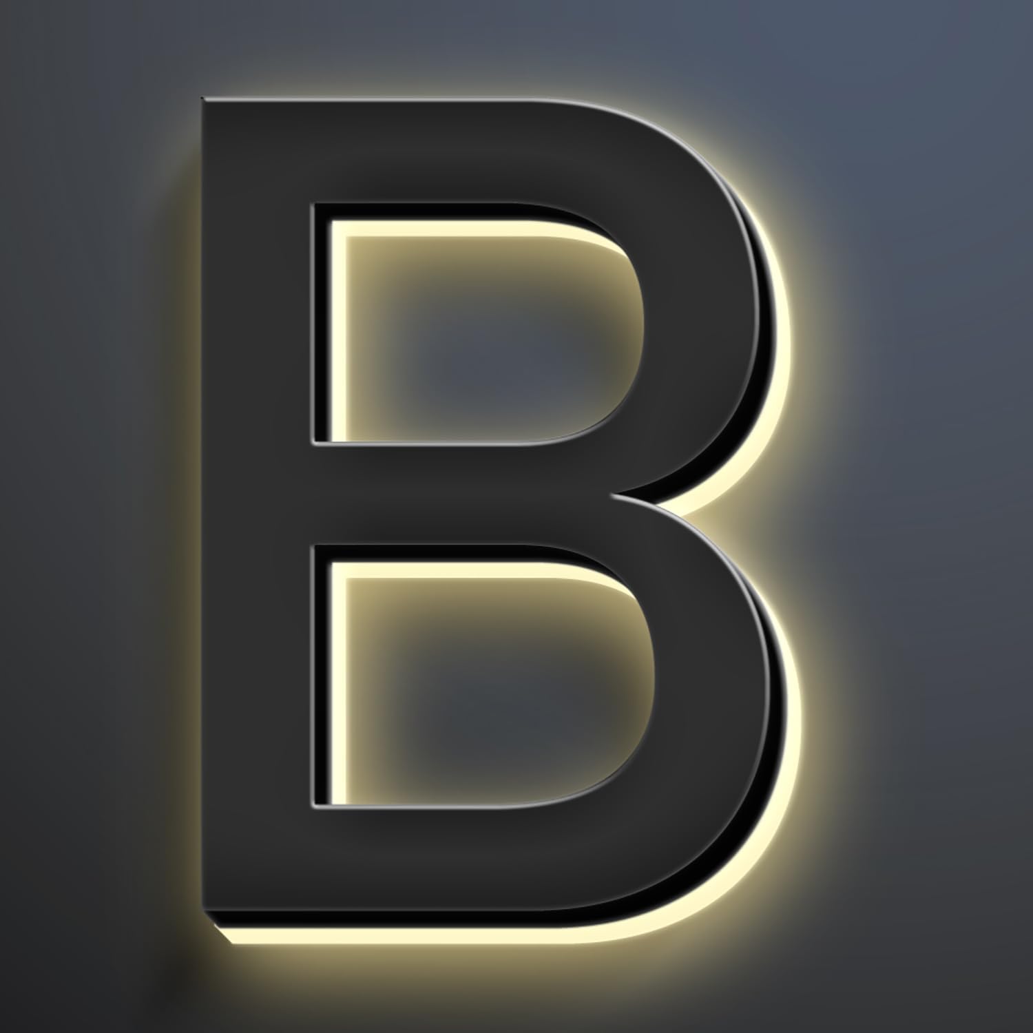 16 Inch Backlit LED Illuminated Home Address Numbers Stainless Steel Hand-Polished For House Address Signs Lighted House Numbers Elevate Address Display,B