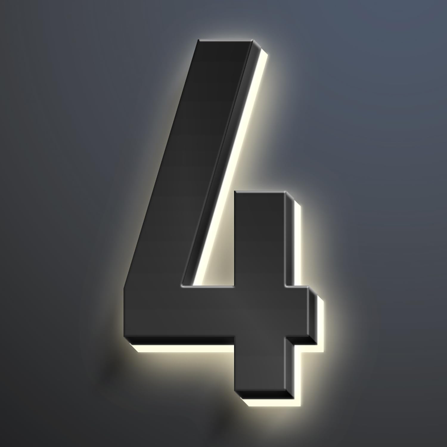 Illuminated House Address Numbers Signs, Stainless Steel,Up-Scale Modern Look, Backlit LED Illuminated Home Address Number, Lighted House Numbers For Outside,18 Inch/450mm,4