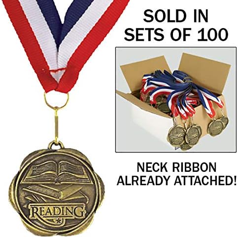 Set of 100 Award Medals with Neck Ribbons