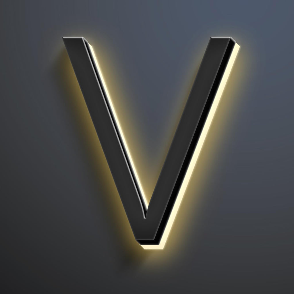 LED House Numbers, Stainless Steels Backlit LED Floating Home Address Numbers, Up-Scale Modern Look, Lighted House Numbers, Illuminated Address Numbers Signs,16 Inch/400mm,V
