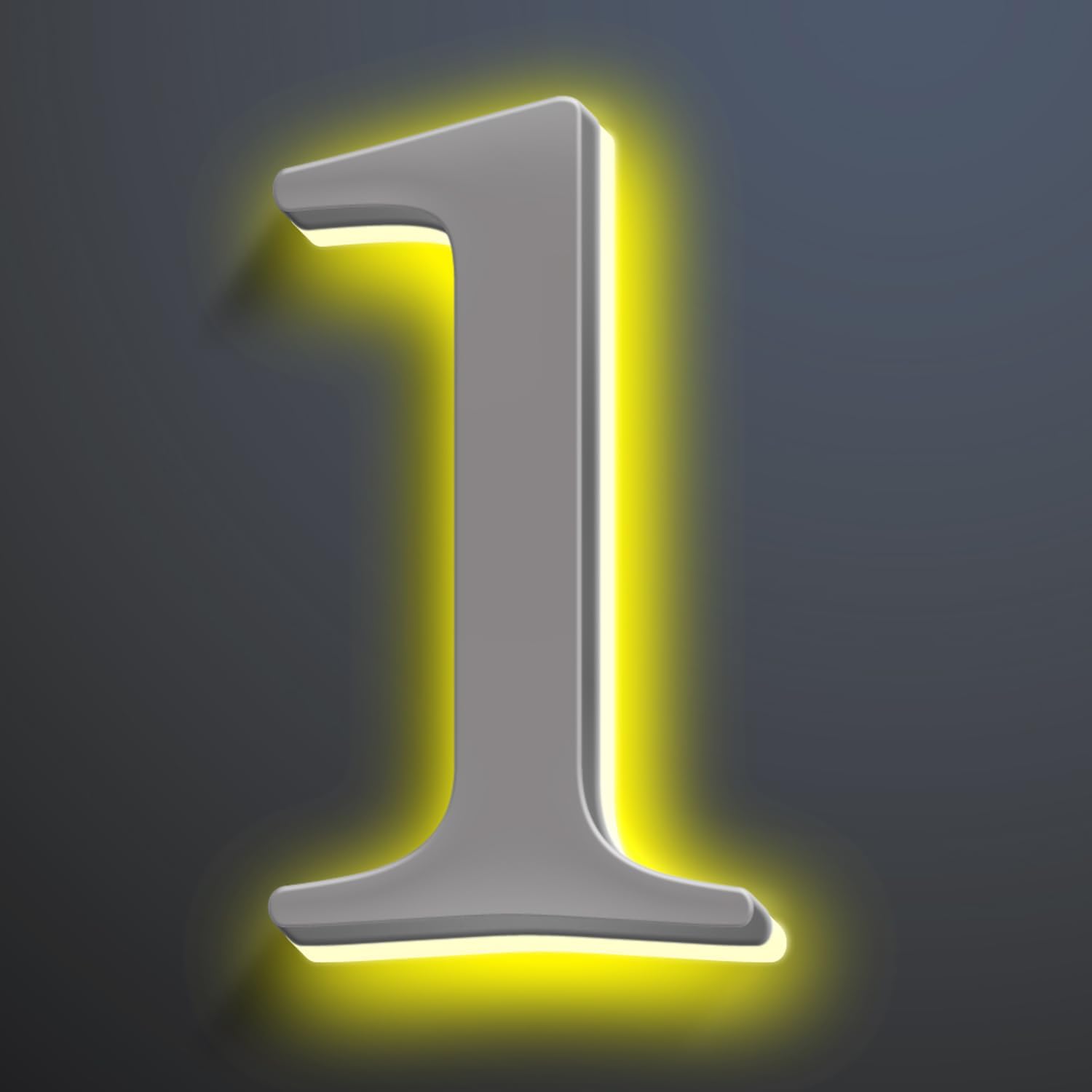 Illuminated Home Address Numbers 16 Inch, Backlit Illuminated LED House Number For Outside, Lighted Up House Address Numbers, Metal House Numbers With LED Lights,1