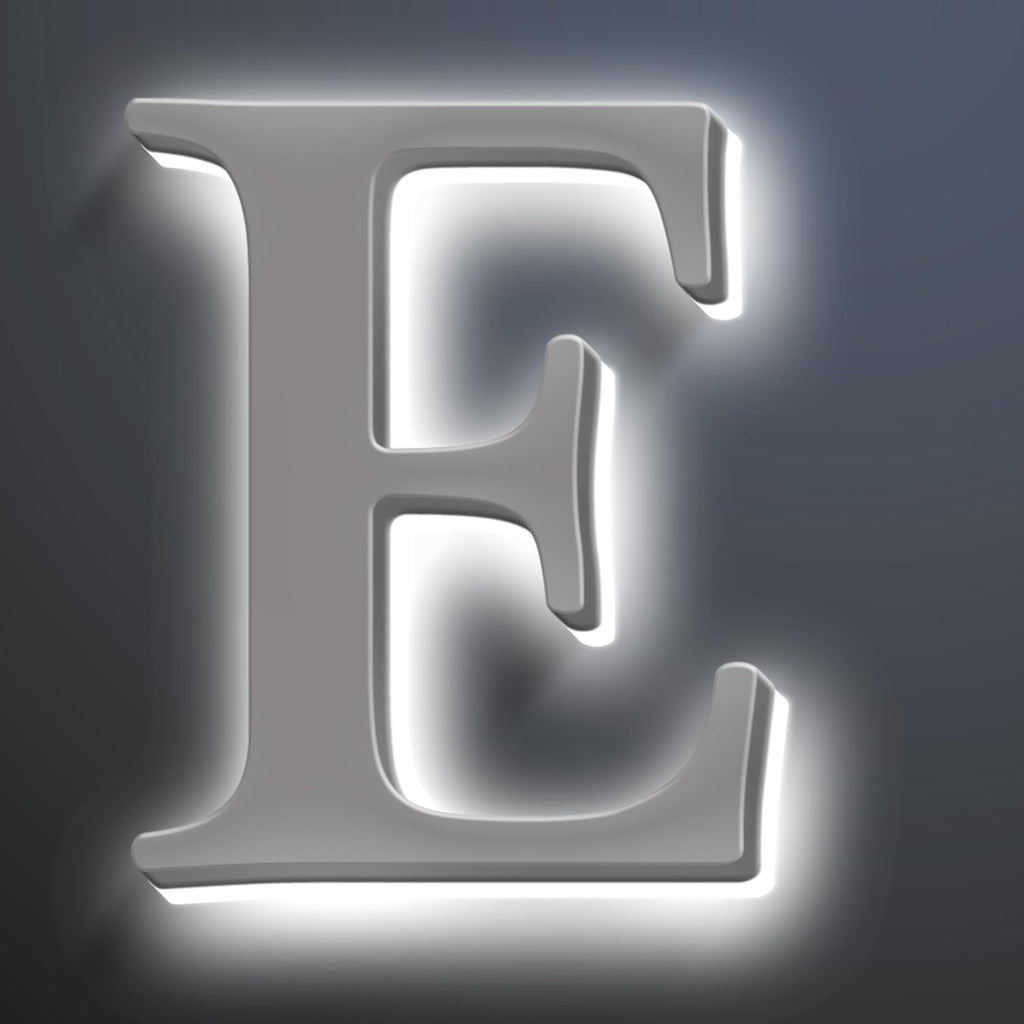 Illuminated Address Sign Enhance Your Home's Visibility, 16 Inch Backlit LED Home Address Number For Outside, Lighted Up House Numbers, Metal House Numbers,E