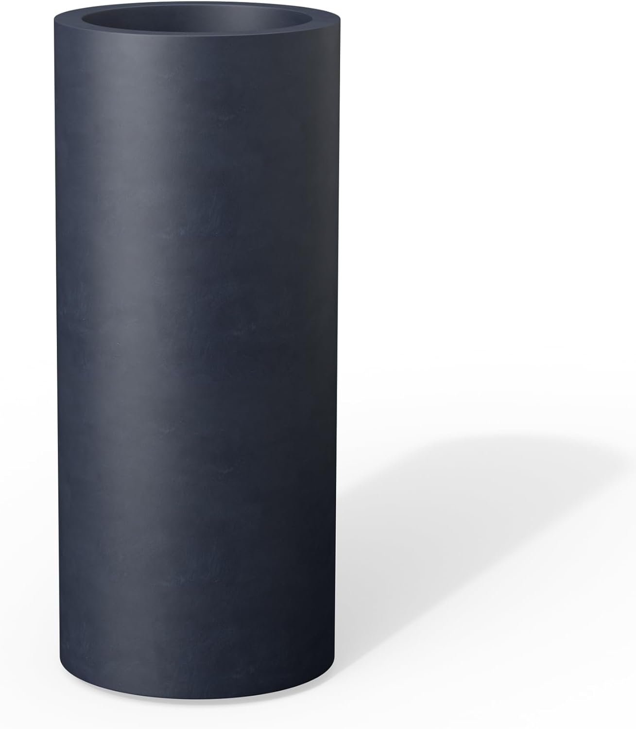 Kante 23.6 Inch Tall Cylindrical Planter, Large Round Plant Pots with Drainage Hole, Made with Concrete, Suitable for Indoor Outdoor Plants, Home Decor, Charcoal