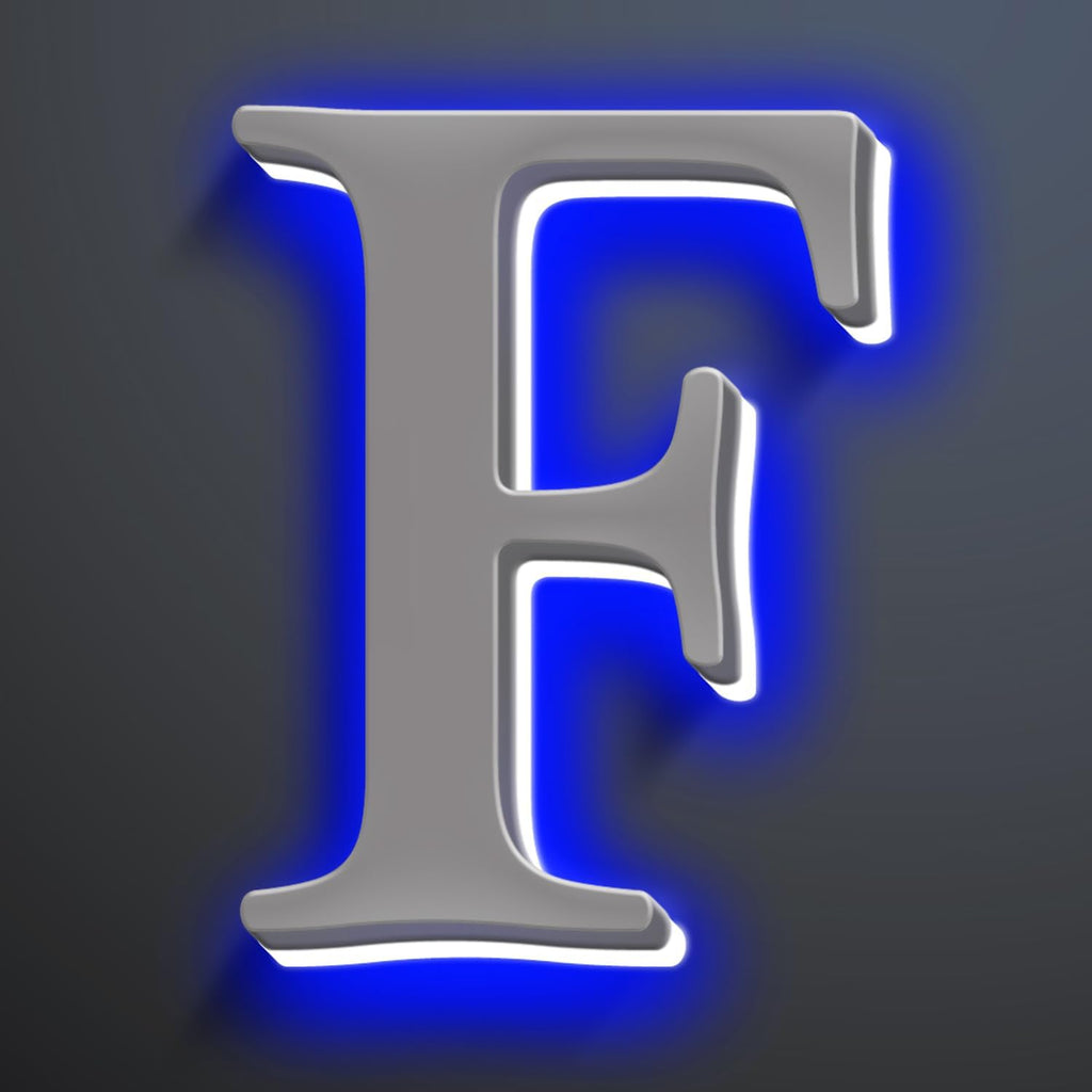 Backlit LED Illuminated House Numbers 18 Inch, Stainless Steel Hand-Polished For House Address Signs, Modern Lighted House Numbers, Large Metal Address Numbers,F