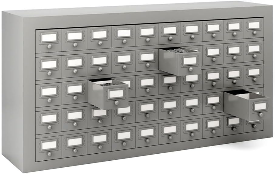 Yeeoy 50 Drawers Parts Cabinet, Steel Drawer Storage Cabinet, Bolt and Nut Tool Storage Cabinet for Hardware Storage & Garage Organization, Gray Powder Coat Finish