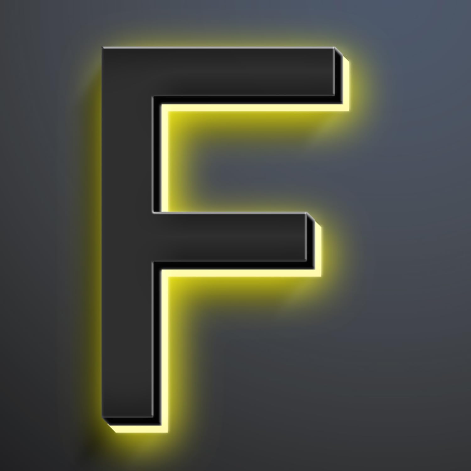 16 Inch Backlit LED Illuminated Address Signs For House Hand-polished Address Numbers For House Modern Large Lighted Metal House Numbers For Outside,F