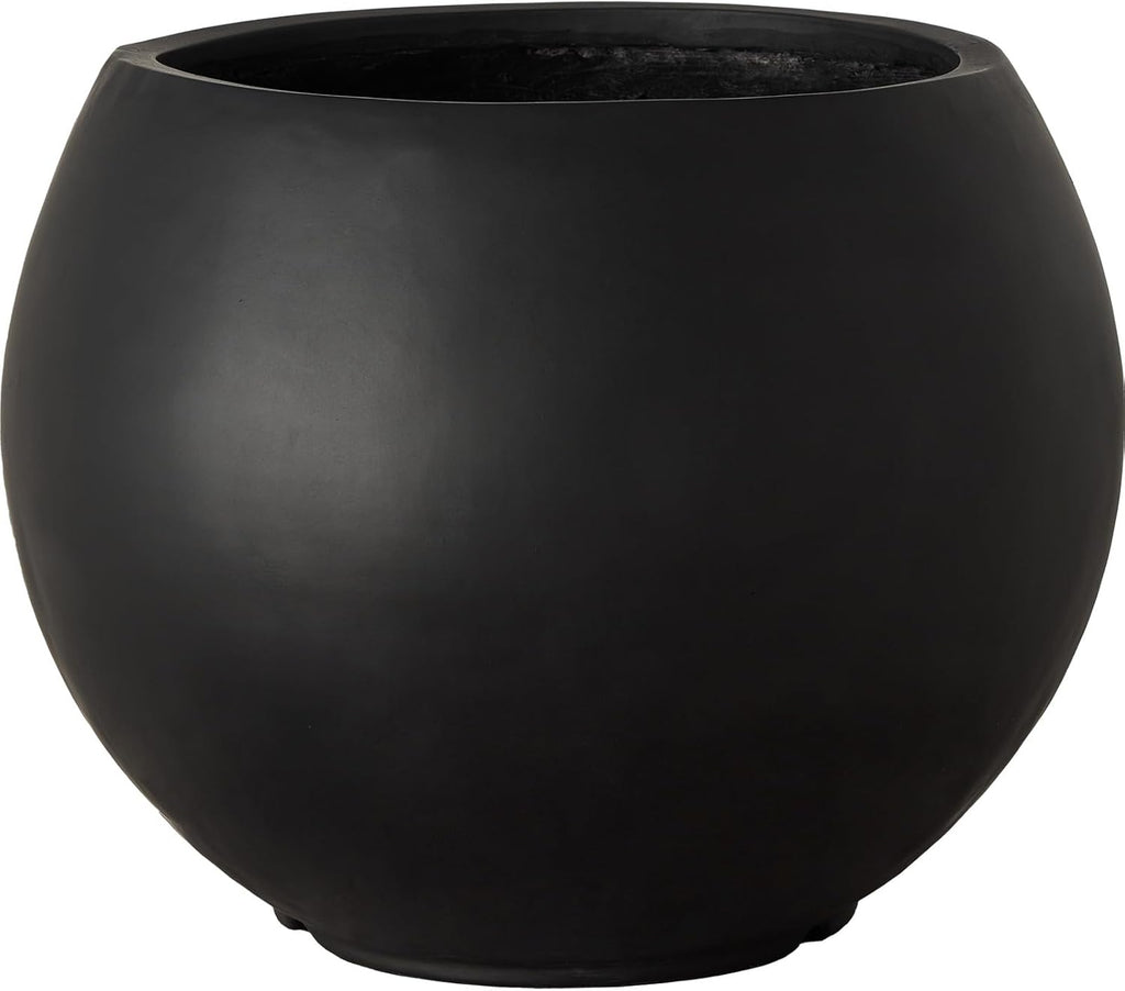 17' H x 21' Dia Black Fiberstone Planter Pot with Drainage Hole, Extra Large Round Indoor Outdoor Flower Pot for Trees, Plants & Shrubs, Decorative Planter for Patio, Porch, Garden & Home Décor