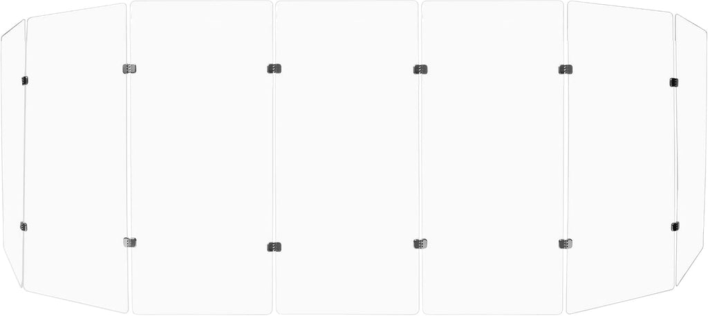 PENNZONI Drum Shield 4ft w/Chrome Hinges, Comes w/ 7 Drum Panels, & 12 Chrome Hinges, Premium Clear Acrylic Panels, Drum Screen