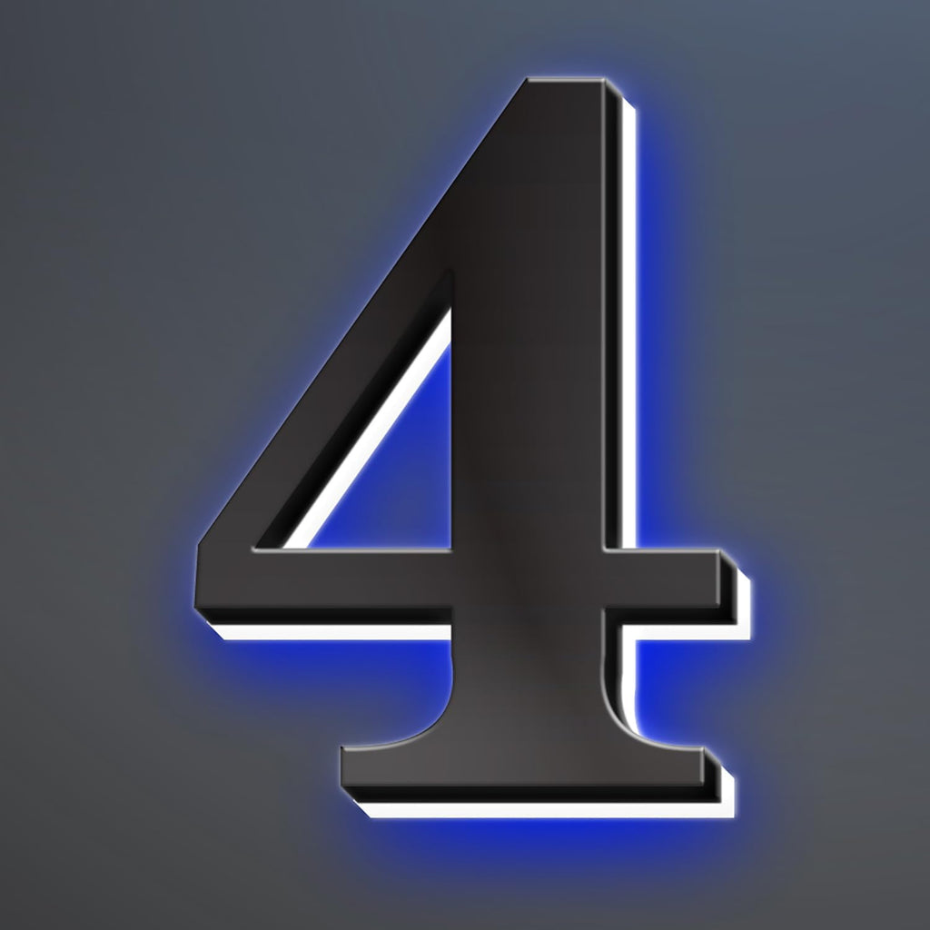 Illuminated LED House Numbers, Stainless Steel, Backlit LED Illuminated Home Address Number, Up-Scale Modern Look, Lighted House Numbers, Modern Address Numbers,20 Inch/500mm,4
