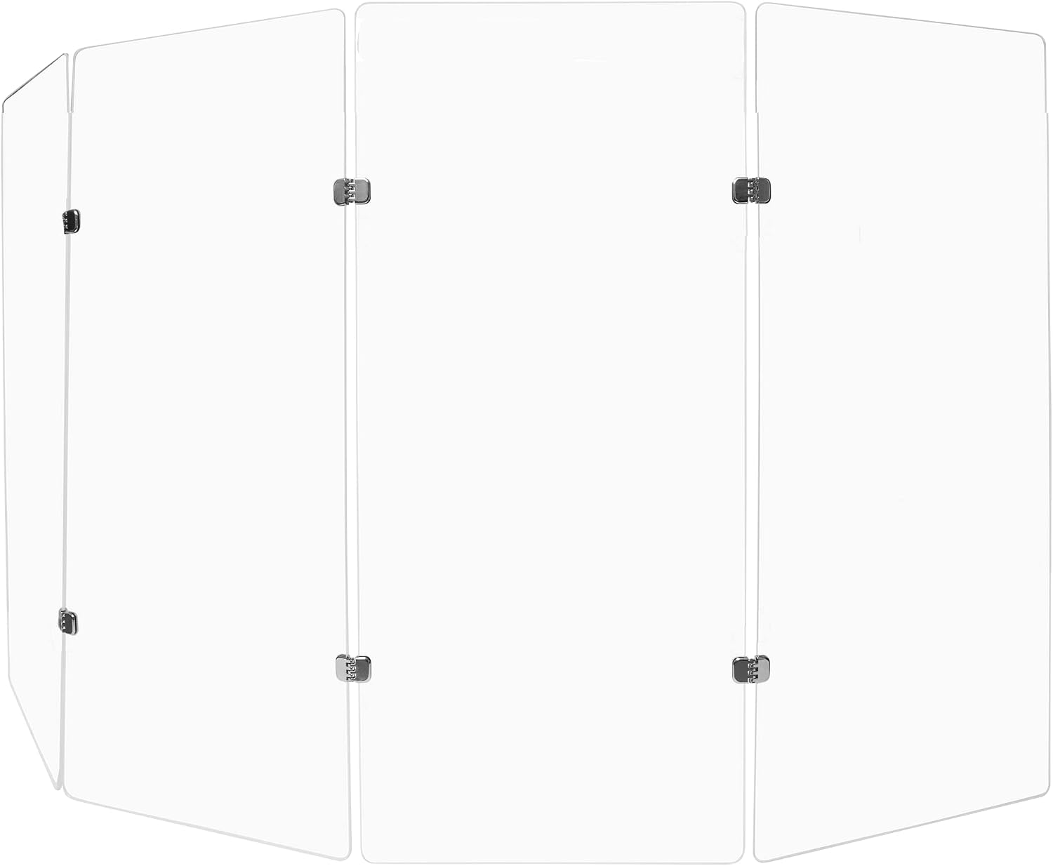 PENNZONI Drum Shield 4ft w/Chrome Hinges, Comes w/ 4 Drum Panels, & 6 Chrome Hinges, Premium Clear Acrylic Panels, Drum Screen