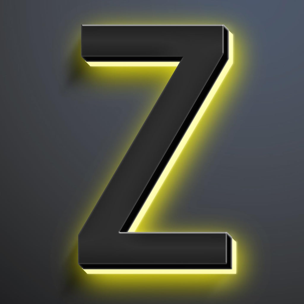 16 Inch Backlit LED Illuminated Address Signs For House Hand-polished Address Numbers For House Modern Large Lighted Metal House Numbers For Outside,Z