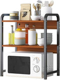 Microwave Oven Rack 2-Tiers Microwave Oven Rack Double Layer Kitchen Microwave Oven Rack Steel Storage Rack Organizer for Kitchen Counter (Color : Black)