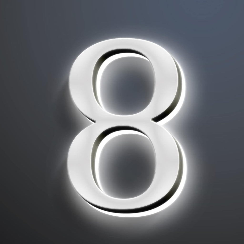 Personalized Illuminated LED House Number For Wall 20', Metal House Address Sign With LED, Lighted Up Address Numbers For Outside, Street Address,P