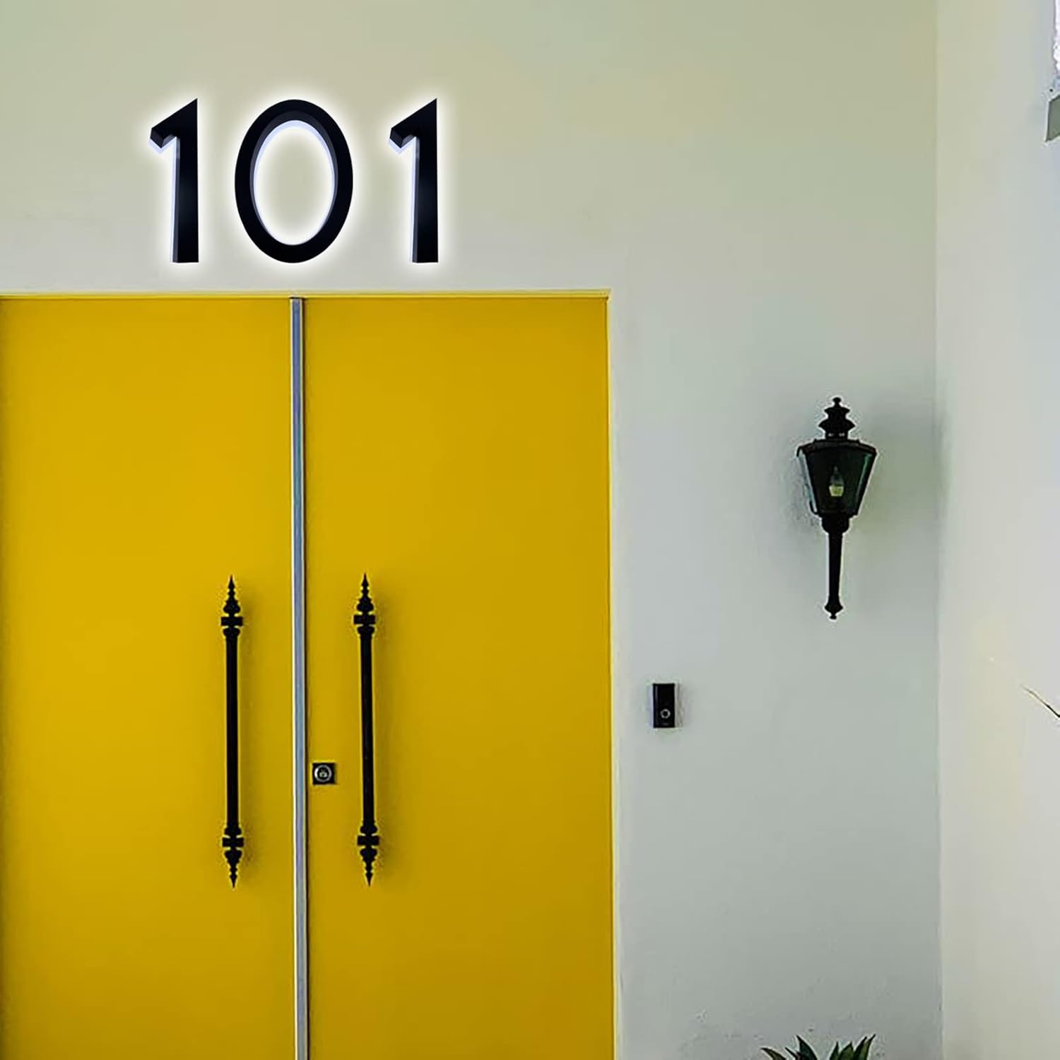 Stainless Steel Modern Backlit LED House Number 18', Lighted Address Numbers For Outside, Lighted House Numbers, Illuminated Address Signs For House,M