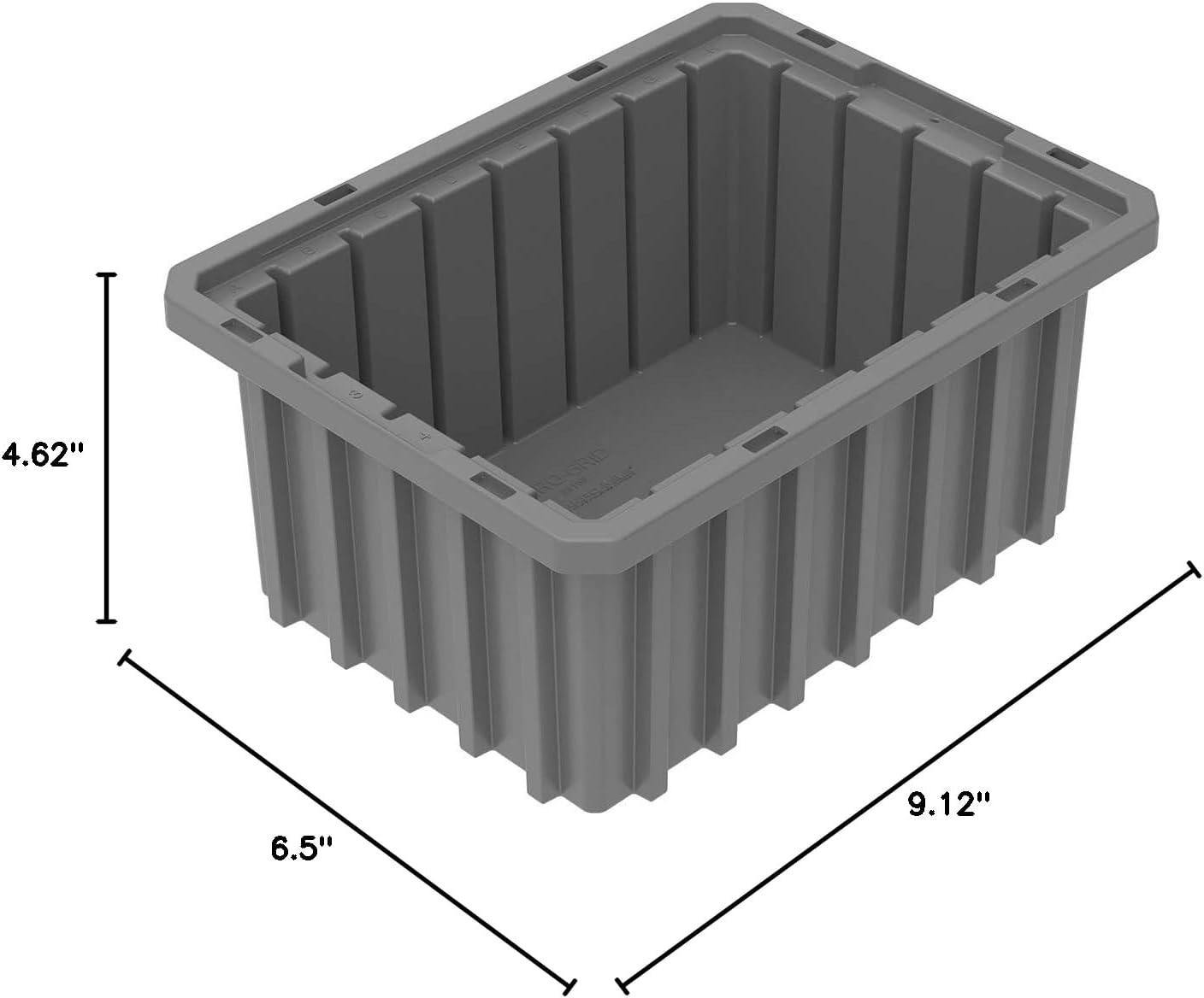 Akro-Mils 33105 Akro-Grid Plastic Slotted Dividable Modu Box Stackable Grid Storage Tote Container, (10-7/8-Inch L x 8-1/4-Inch W x 5-Inch H), (20 Pack), Gray