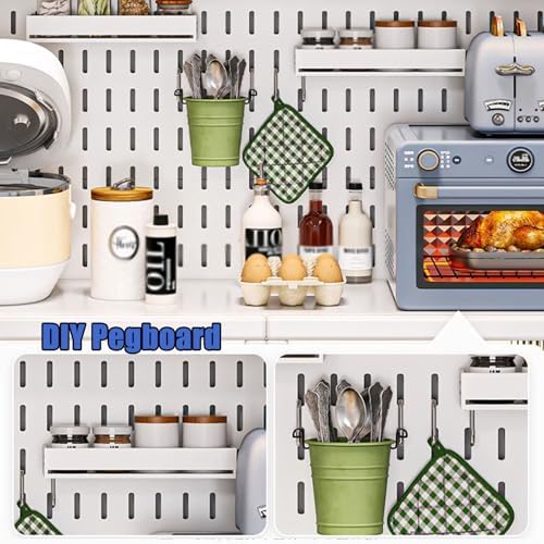 5-Tier Kitchen Baker's Rack, Microwave Stand with Flip Door, Storage Cabinet with Pegboard, White Sideboard Buffet for Home, Garage, Pantry - 80cm/31.4in
