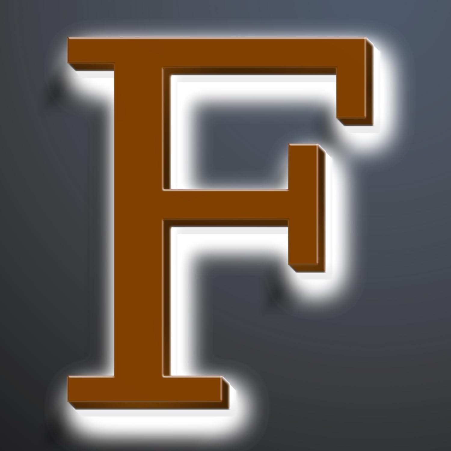 Illuminated LED House Numbers 20 Inch, Backlit LED Illuminated Address Number, Large Modern Lighted House Number For Outdoor, Metal Address Signs, Brown, White Light,F