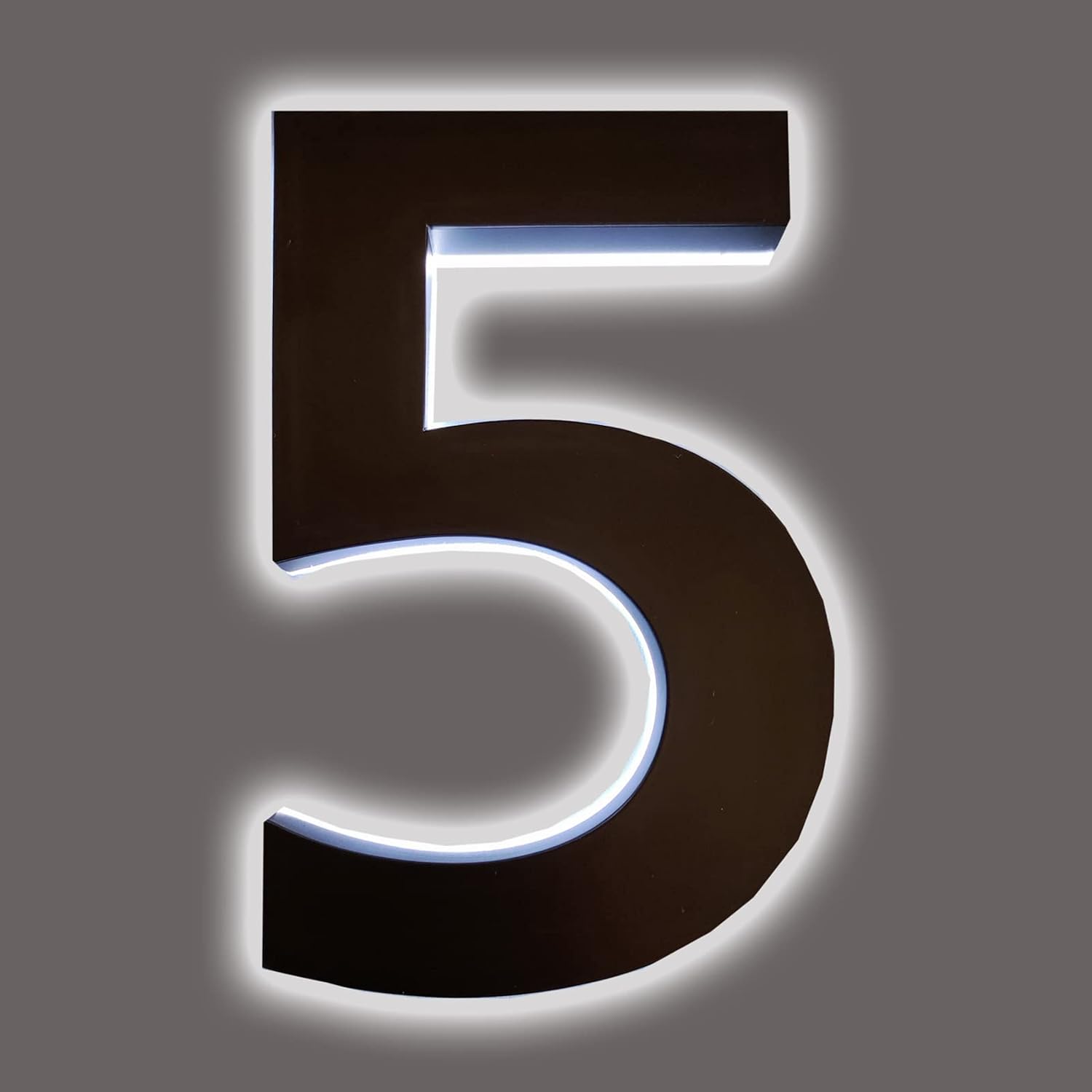 14' Modern Metal House Numbers Plaques With Lights, Backlit LED Door Number Plaques For Wall, Personalised Illuminated Door Plaques For Outside Home,R