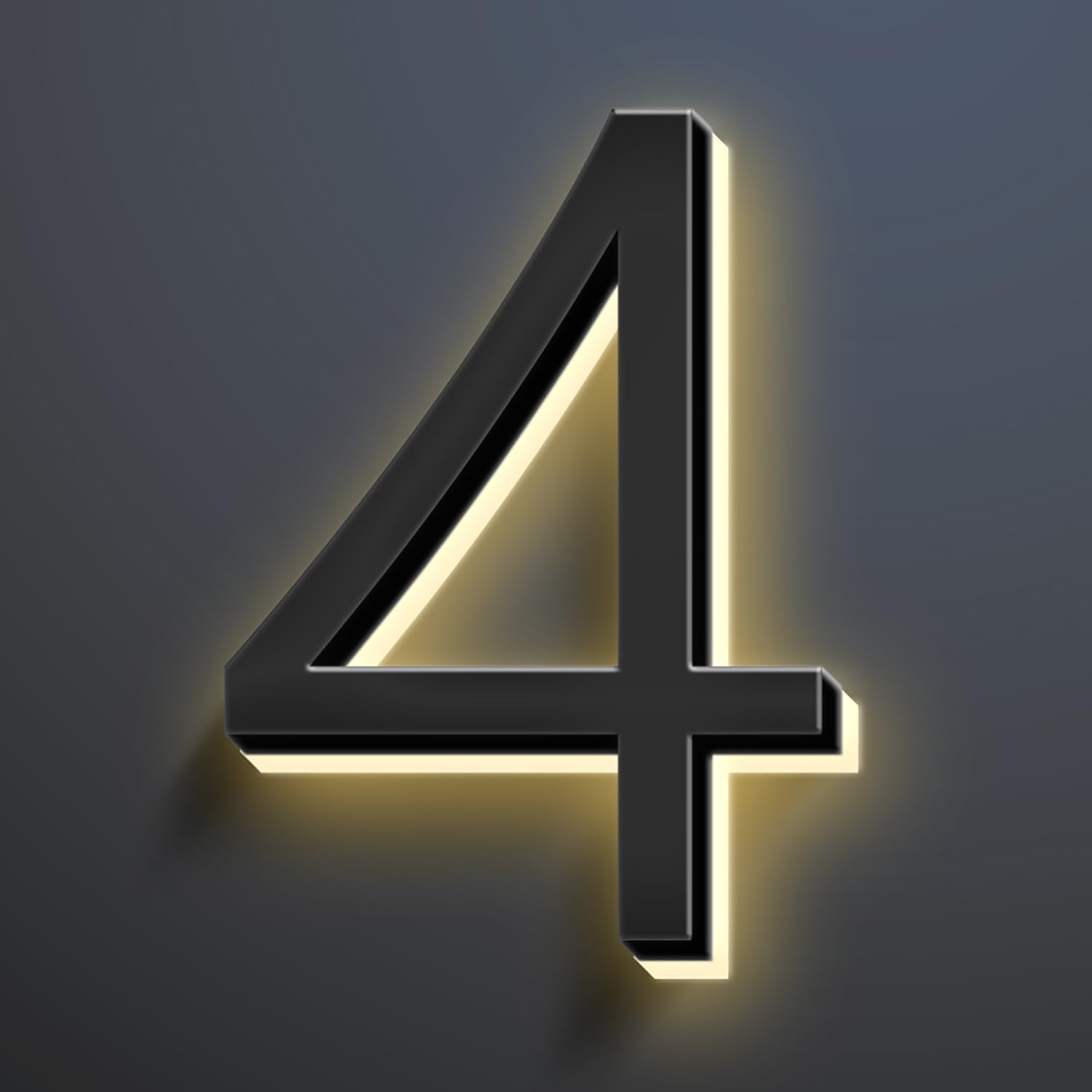 LED House Numbers, Stainless Steels Backlit LED Floating Home Address Numbers, Up-Scale Modern Look, Lighted House Numbers, Illuminated Address Numbers Signs,20 Inch/500mm,4