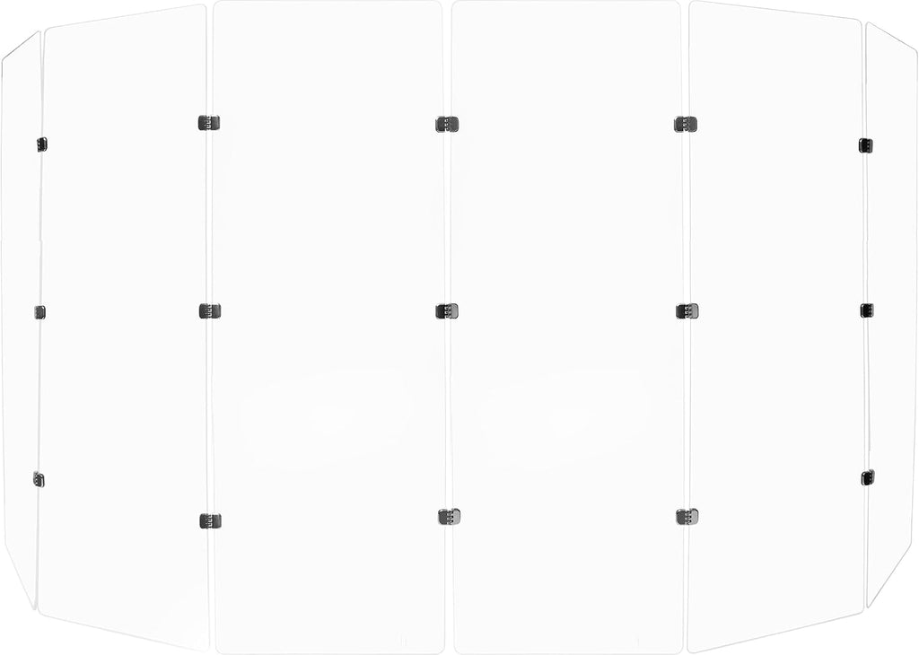 PENNZONI Drum Shield 6ft with Chrome Hinges, Comes w/ 6 Drum Panels, & Chrome Hinges, Premium Clear Acrylic Panels, Drum Screen
