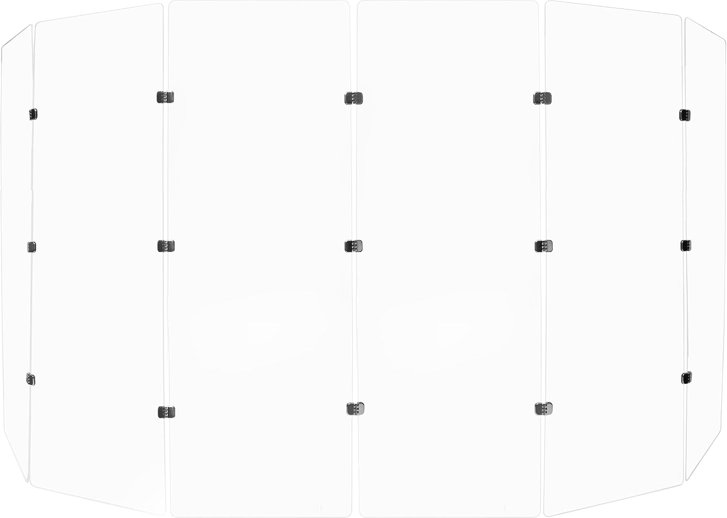 PENNZONI Drum Shield 6ft with Chrome Hinges, Comes w/ 6 Drum Panels, & Chrome Hinges, Premium Clear Acrylic Panels, Drum Screen