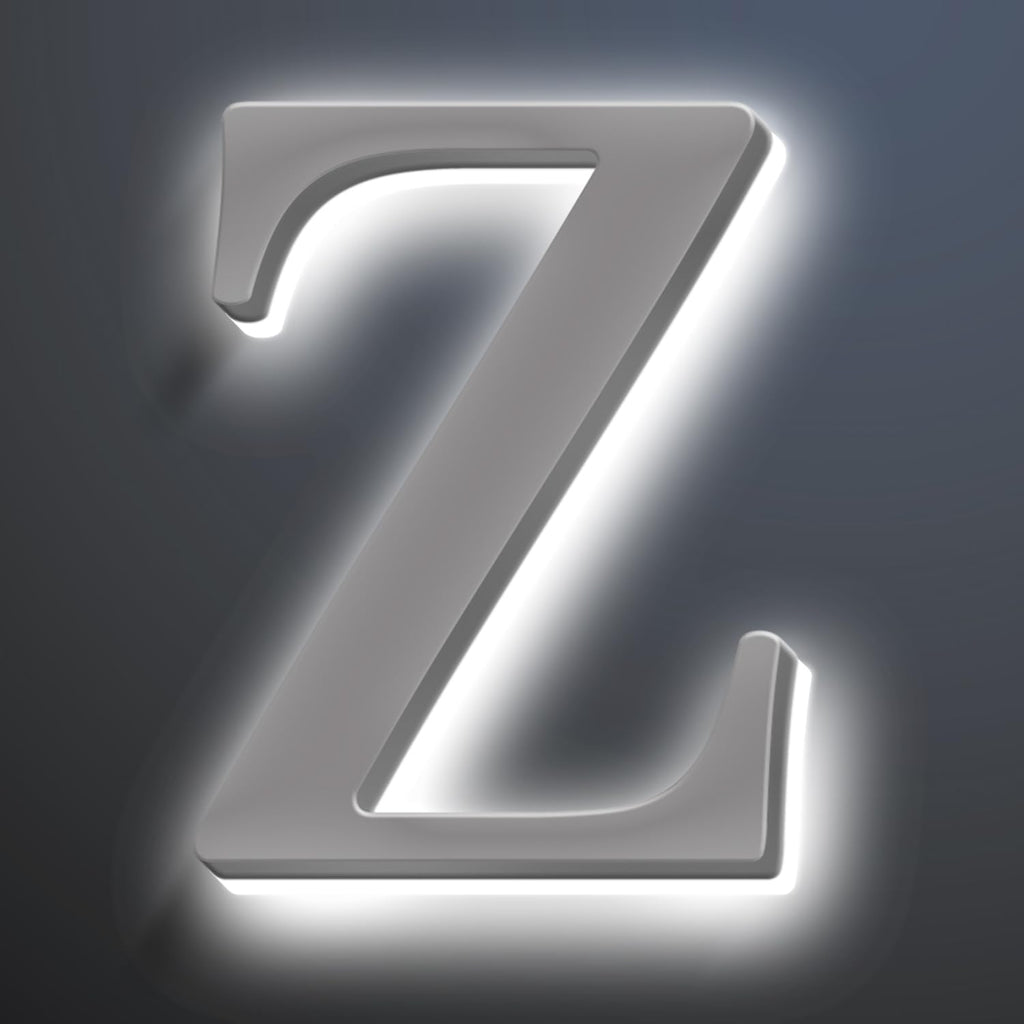 Backlit LED Address Number Get Noticed, 18 Inch Illuminated House Numbers, Lighted Up Home Address Number For Yard, Modern Metal Lighted House Number For Outside,Z