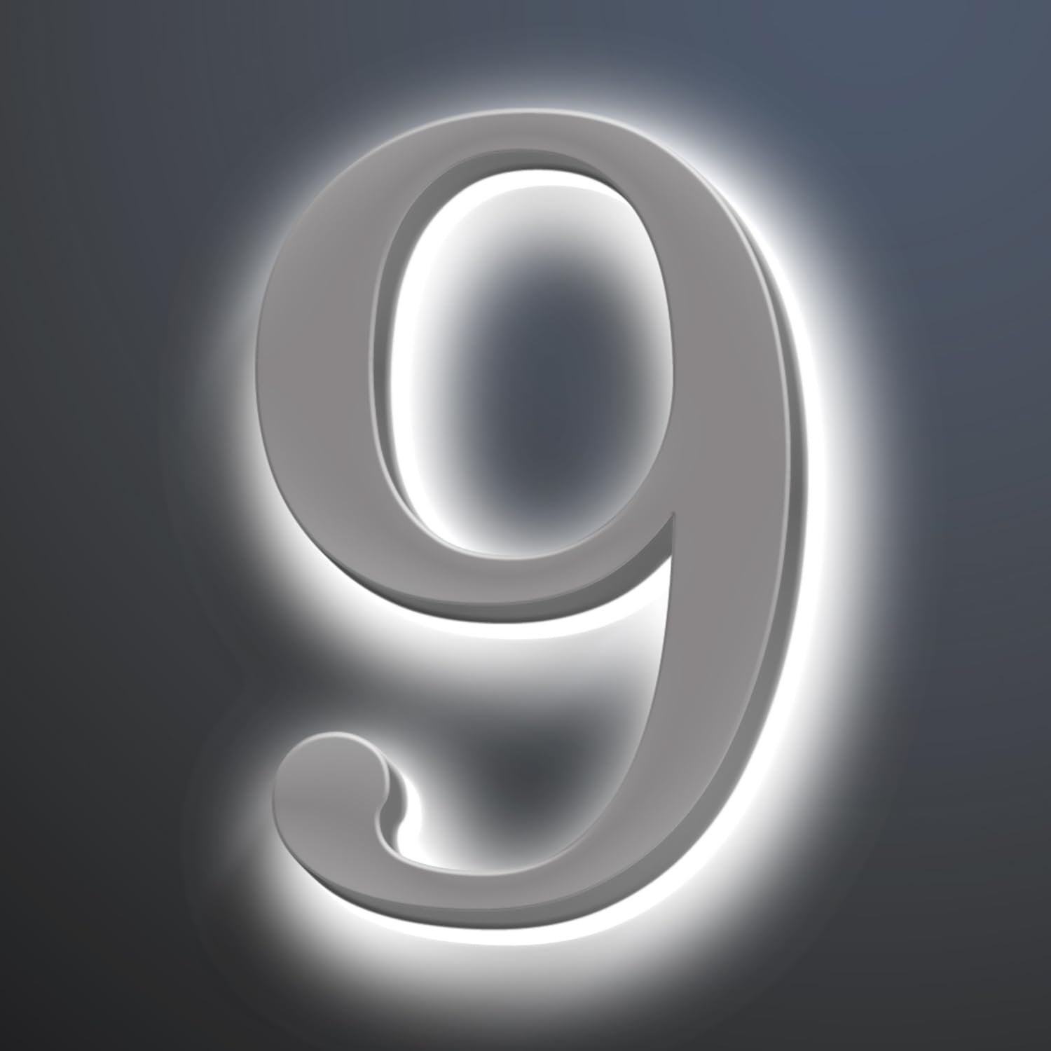 Modern IlluminatedHouse Numbers, 20Inch Backlit LED Illuminated Home Address Numbers, Stainless Steel Polished Address Signs For House, Large Lighted House Numbers,9