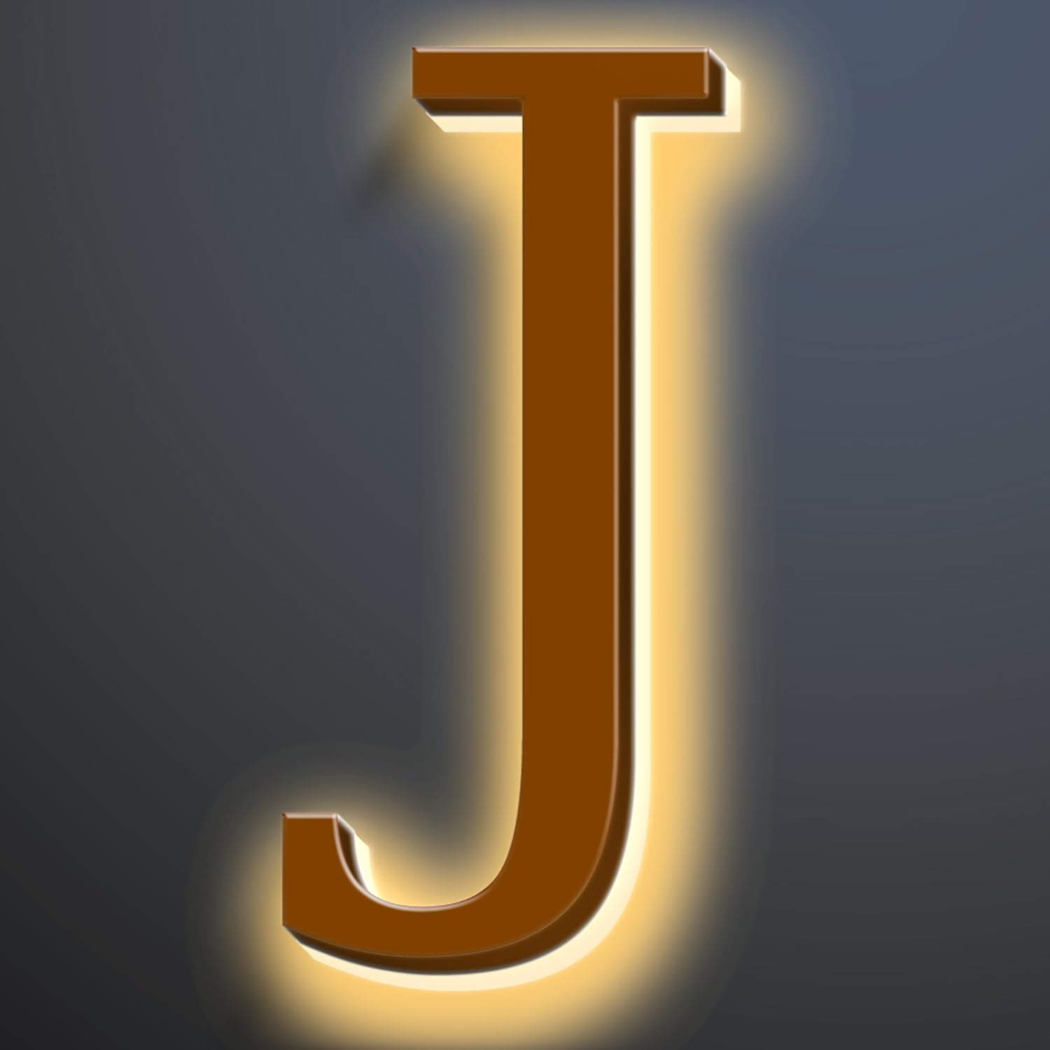 Illuminated LED House Numbers 20', Stainless Steel Backlit LED Illuminated Home Address Numbers, Large Modern Lighted House Numbers For Outside, Brown, Warm Light,J