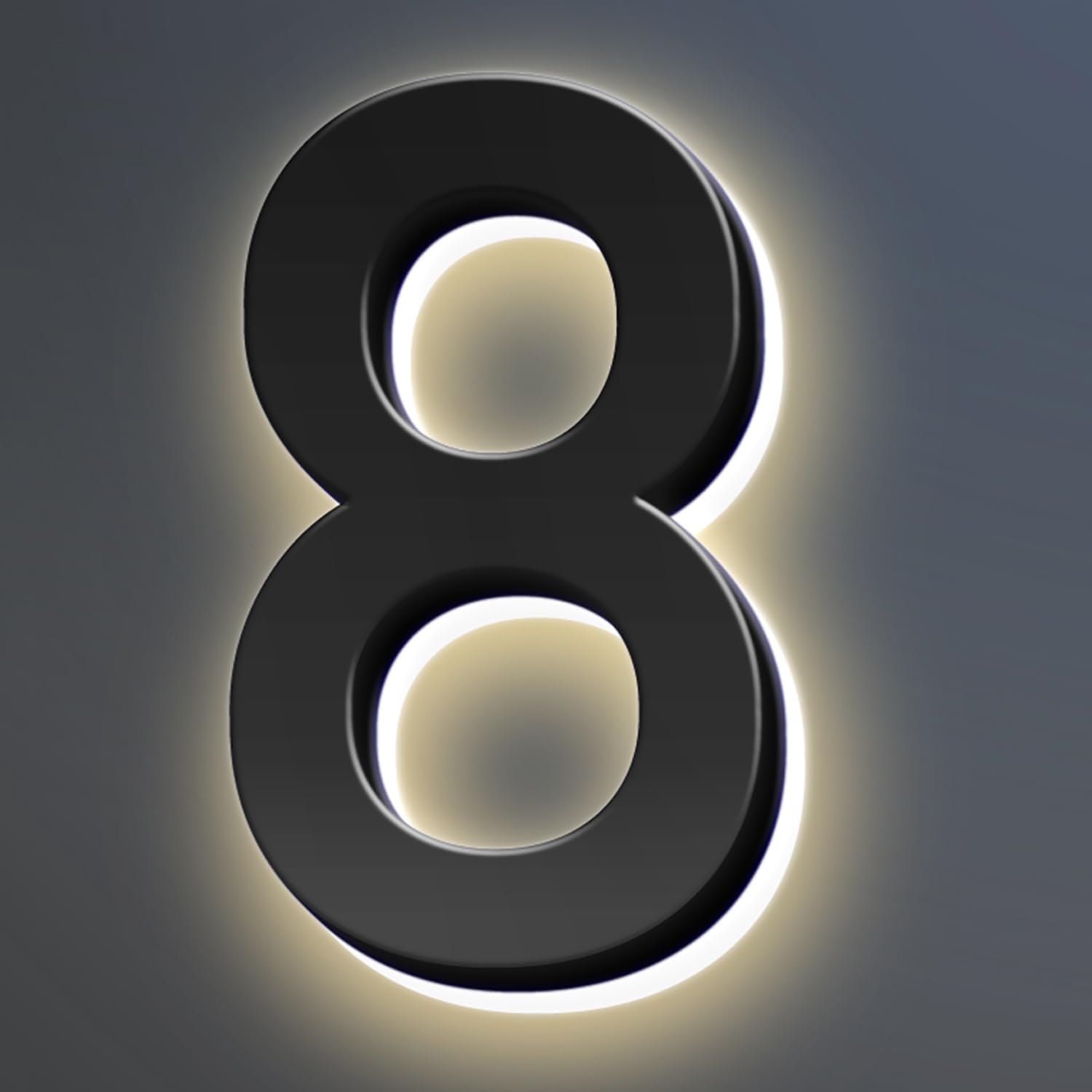 16 Inch Backlit LED Illuminated Home Address Numbers Stainless Steel Hand-Polished For House Address Signs Lighted House Numbers Elevate Address Display,8
