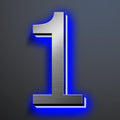 Illuminated House Numbers 18 Inch, Backlit Illuminated LED House Address Numbers For Outside, Modern Metal Lighted Address Numbers Signs, Brushed Silver, Blue Light,1