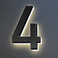 16 Inch Backlit LED Illuminated Home Address Numbers Stainless Steel Hand-Polished For House Address Signs Lighted House Numbers Elevate Address Display,4