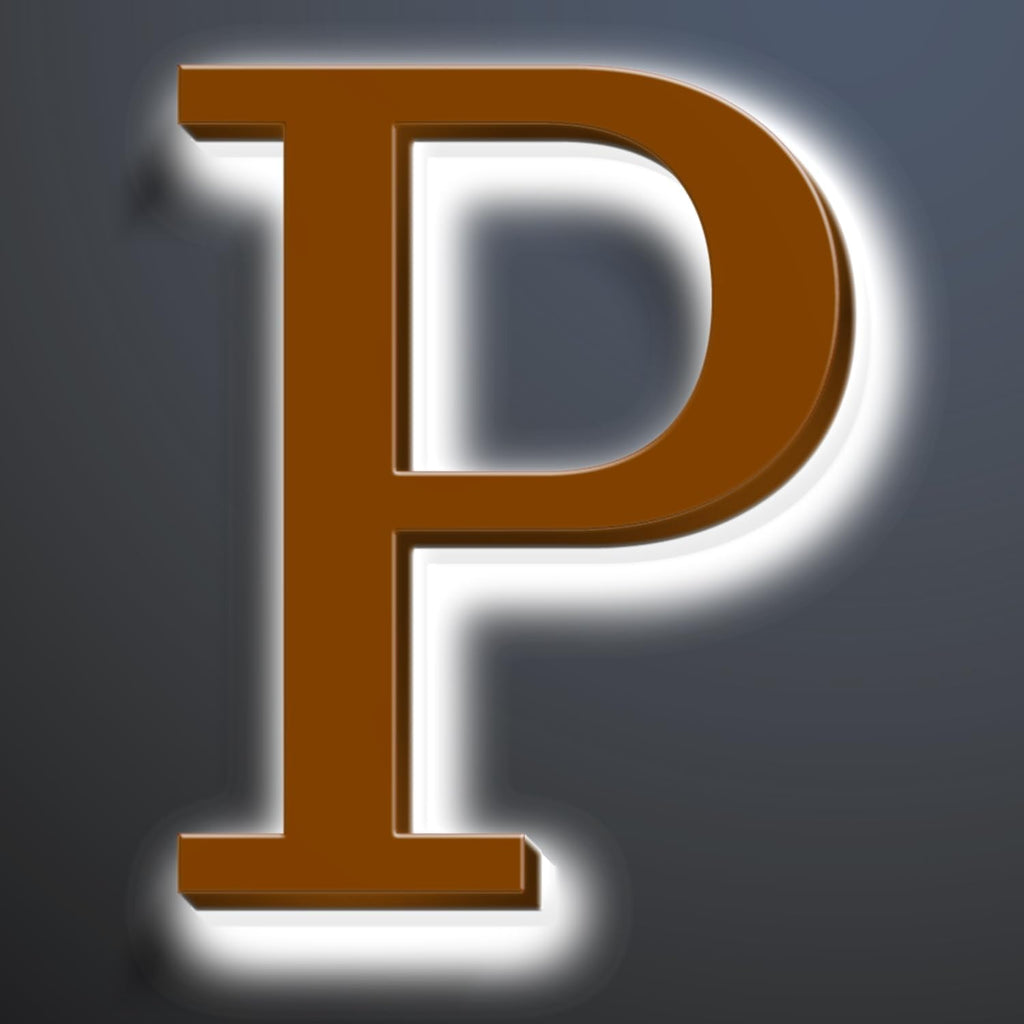 Illuminated LED House Numbers 20 Inch, Backlit LED Illuminated Address Number, Large Modern Lighted House Number For Outdoor, Metal Address Signs, Brown, White Light,P