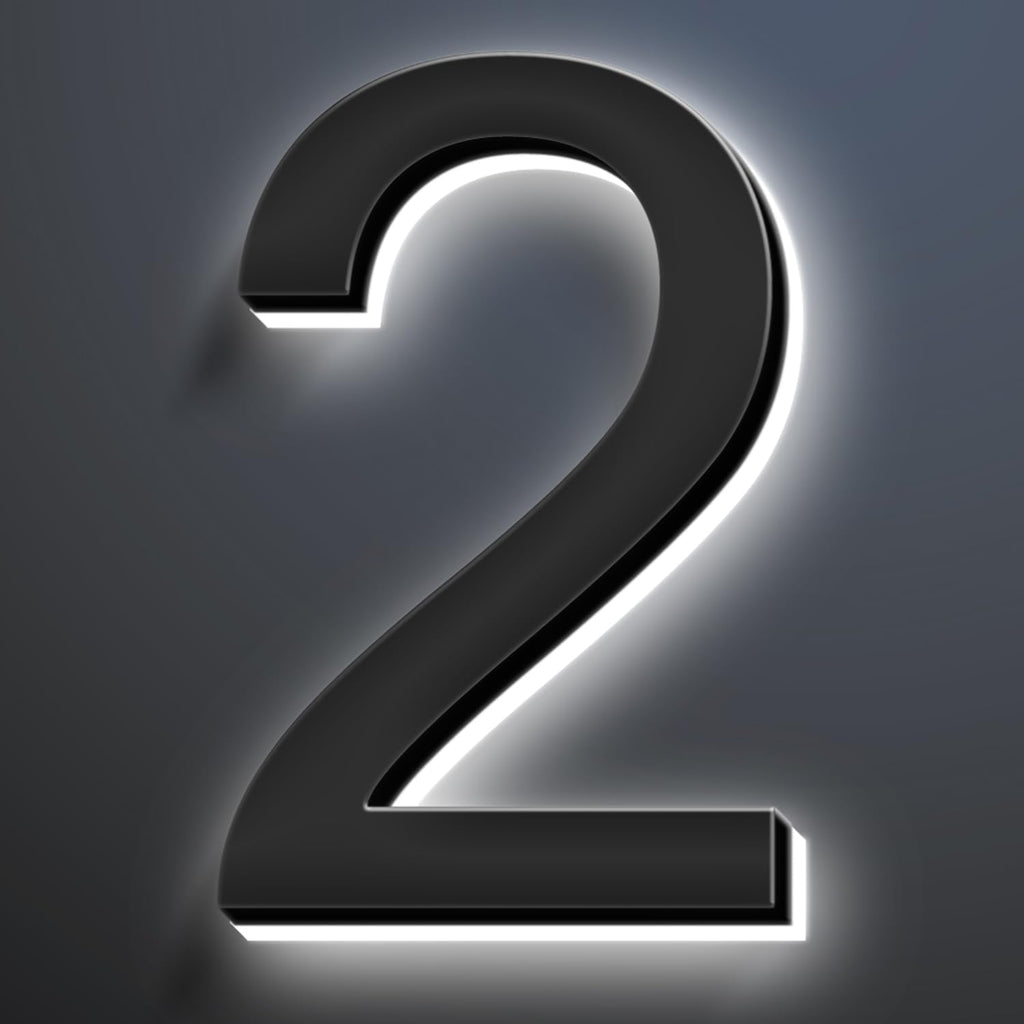 Backlit LED Illuminated Address Number Sign, Stainless Steel Hand-Polished For House Address Signs, Waterproof Modern Lighted House Numbers For Outside,18 Inch/450mm,2