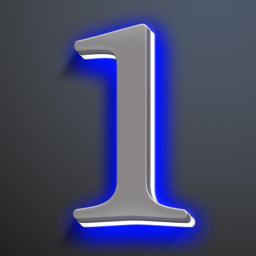 Backlit LED Illuminated Home Address Numbers 16 Inch, Stainless Steel Hand-Polished For House Address Signs, Large Lighted House Numbers, Modern Address Numbers,1