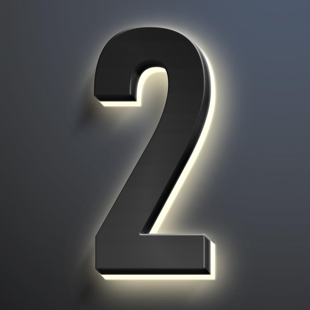 Illuminated House Address Numbers Signs, Stainless Steel,Up-Scale Modern Look, Backlit LED Illuminated Home Address Number, Lighted House Numbers For Outside,18 Inch/450mm,2