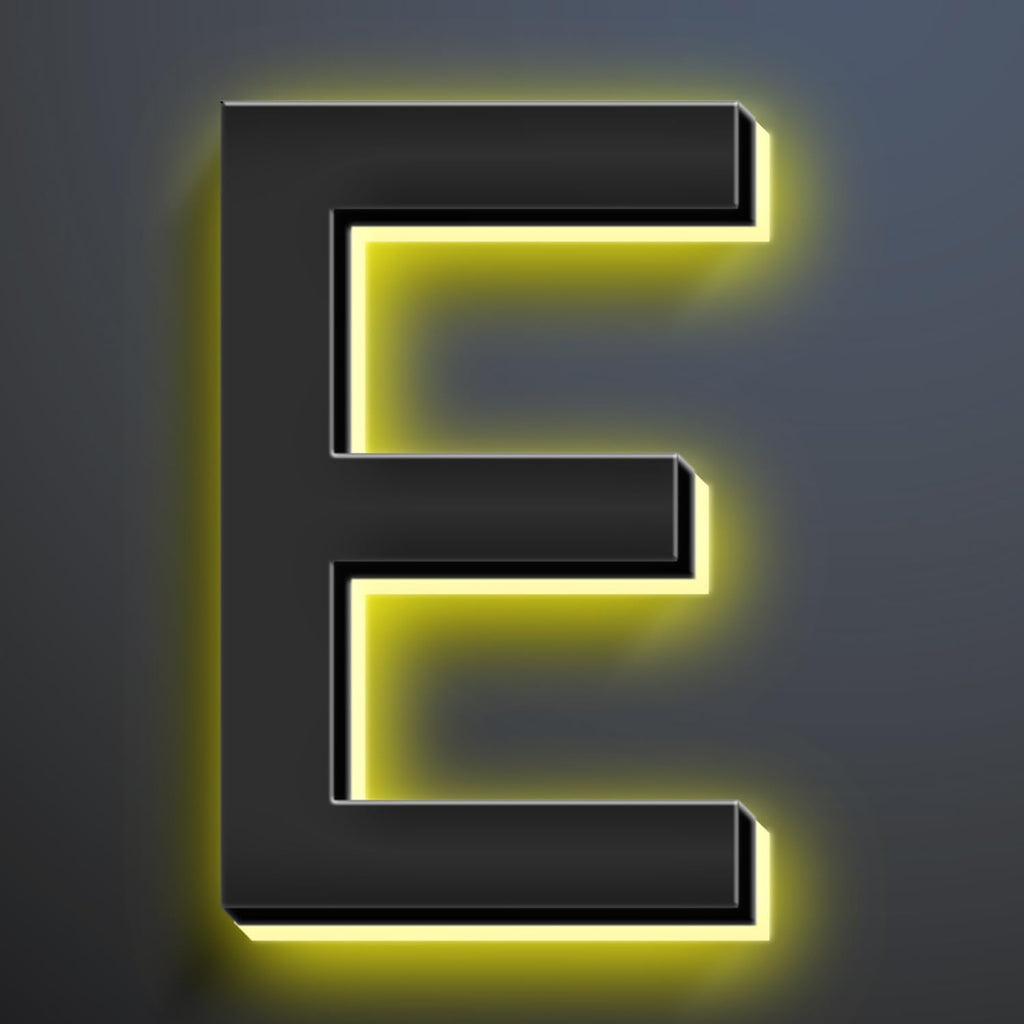 16 Inch Backlit LED Illuminated Address Signs For House Hand-polished Address Numbers For House Modern Large Lighted Metal House Numbers For Outside,E