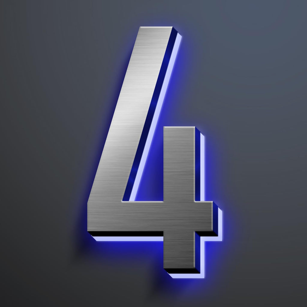 LED House Numbers, Modern Illuminated House Address Numbers For Outside, Lighted House Numbers Signs, Waterproof Backlit LED Address Numbers For House,20 Inch/500mm,4