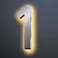 Backlit LED Illuminated Home Address Numbers, 16 Inch Illuminated House Numbers, Stainless Steel Hand-Polished For House Address Signs, Modern Lighted House Numbers,1