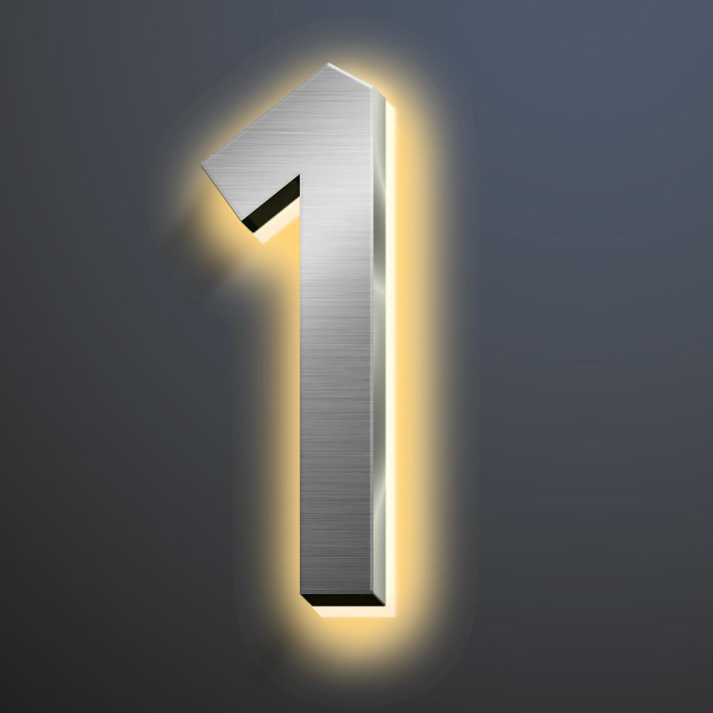 Illuminated LED House Numbers 18 Inch, Backlit LED Illuminated Address Numbers, Modern Lighted House Numbers At Night, Waterproof Large Metal Home Address Signs,1