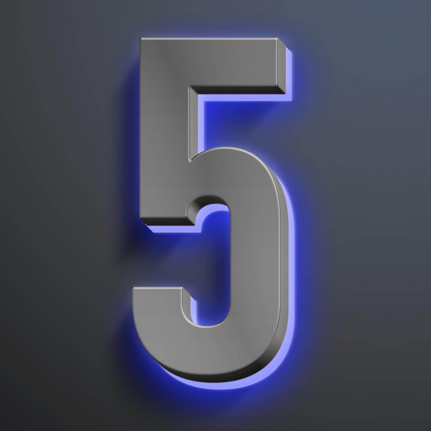 Backlit LED Home Address Numbers, Waterproof Illuminated House Numbers, Stainless Steel Address Numbers Signs, Lighted House Numbers For Outside Modern, Grey,16 Inch/400mm,5