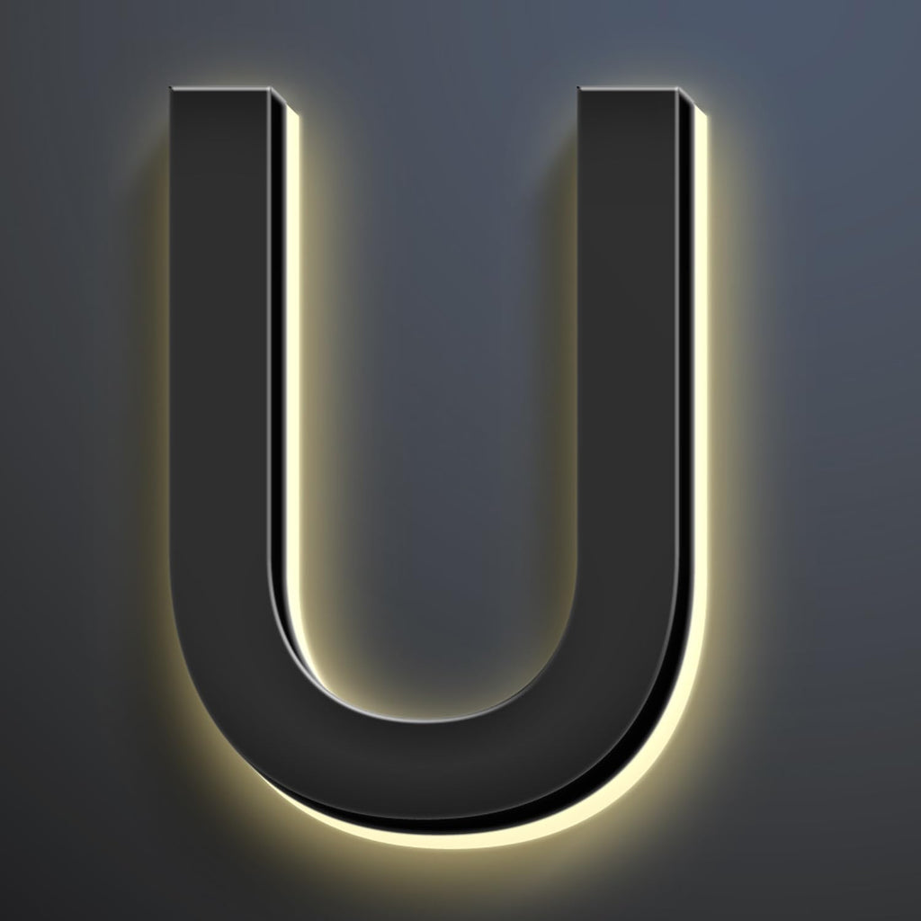 20 Inch Backlit LED Illuminated Home Address Numbers Make An Distinctive Impression Modern Lighted House Numbers For Outside Metal House Address Signs,U